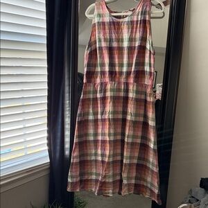 Multicolor Plaid Sleeveless Dress